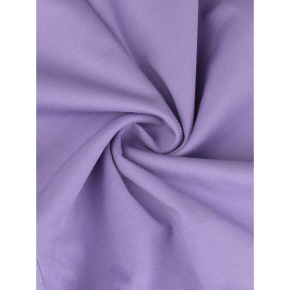 V Neck Mesh Long Sleeve Loose Wide Leg Romper Jumpsuits Light Purple - Picture 5 of 6